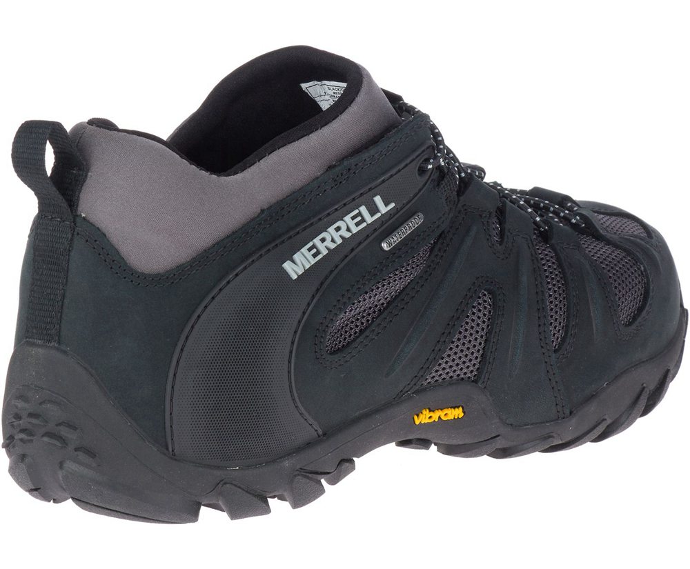 Buty Trekkingowe Merrell Męskie Czarne/Szare - Chameleon 8 Stretch Waterproof - 946312-FVJ